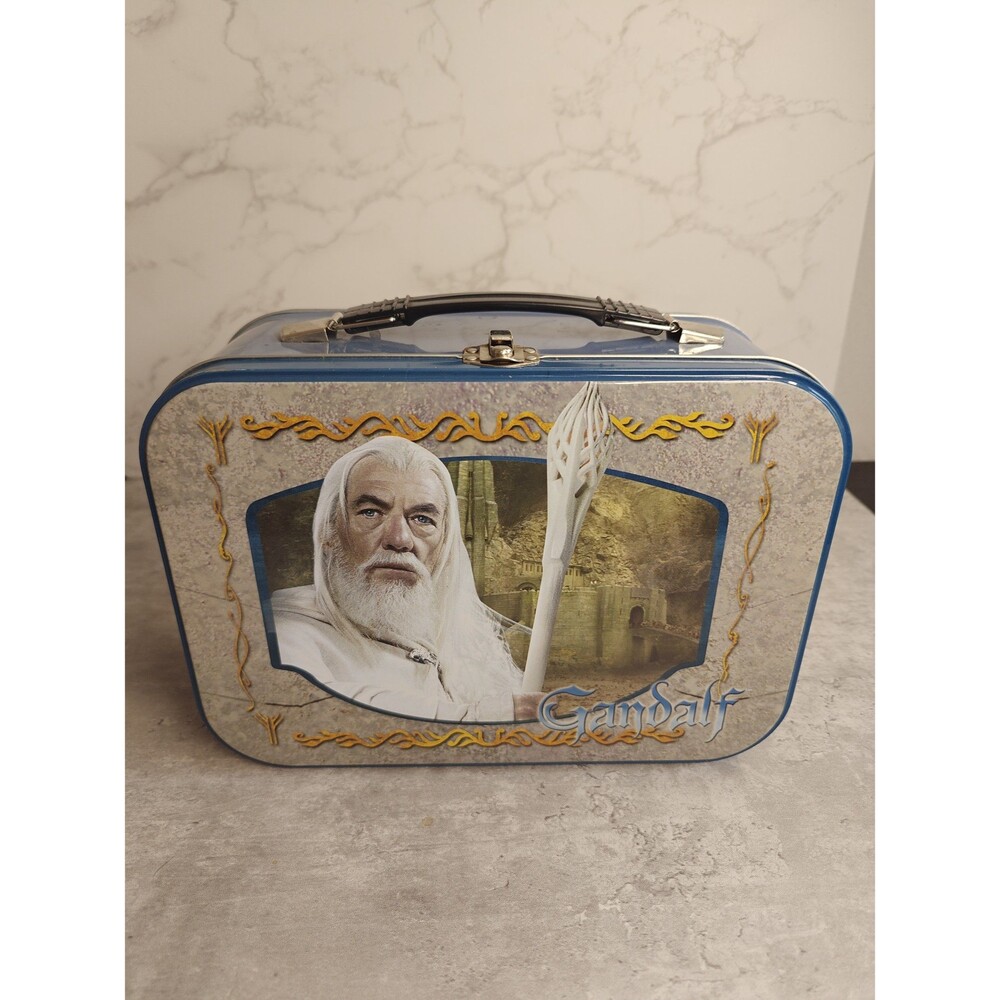 LOTR Gandalf Tin Tote Lunchbox Westland Rare HTF Lord Of The Rings Fantasy